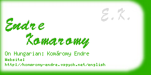 endre komaromy business card